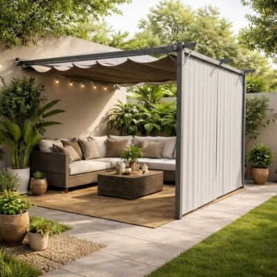 PergoLux Sunridge Wall Mounted Pergola with Awnings